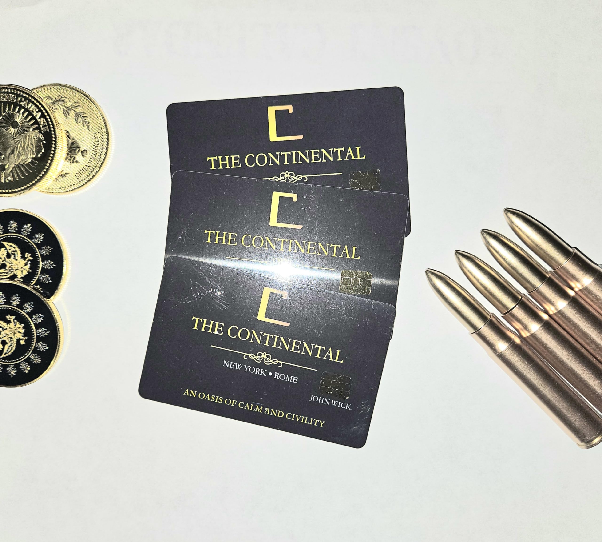Big Size John Wick Continental Hotel Gold Token Coin Replica – Premium Metal Movie Props by PowKow