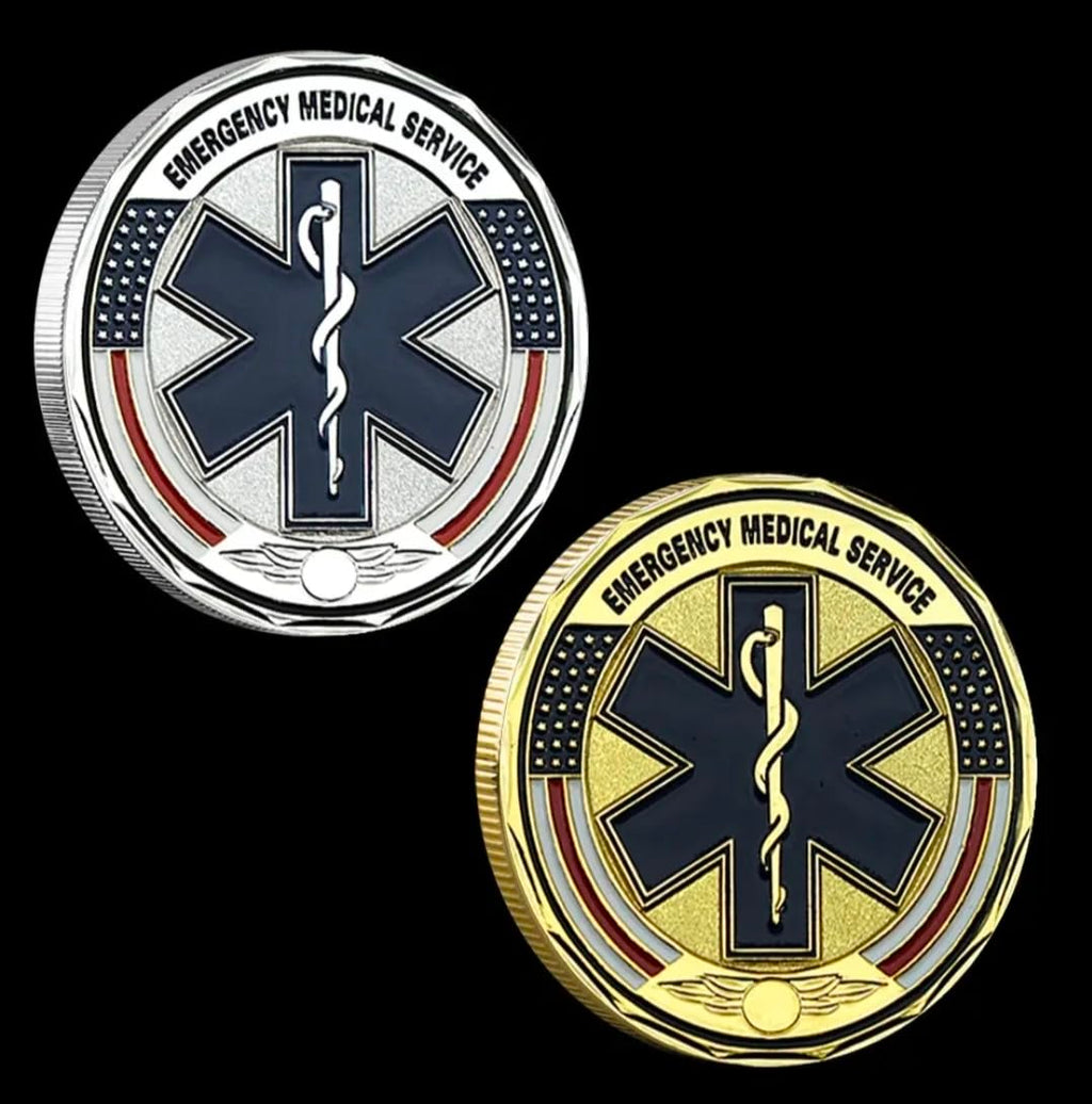Paramedic EMS Medical Rescue Emergency Medical Service Star of Life Challenge Coin