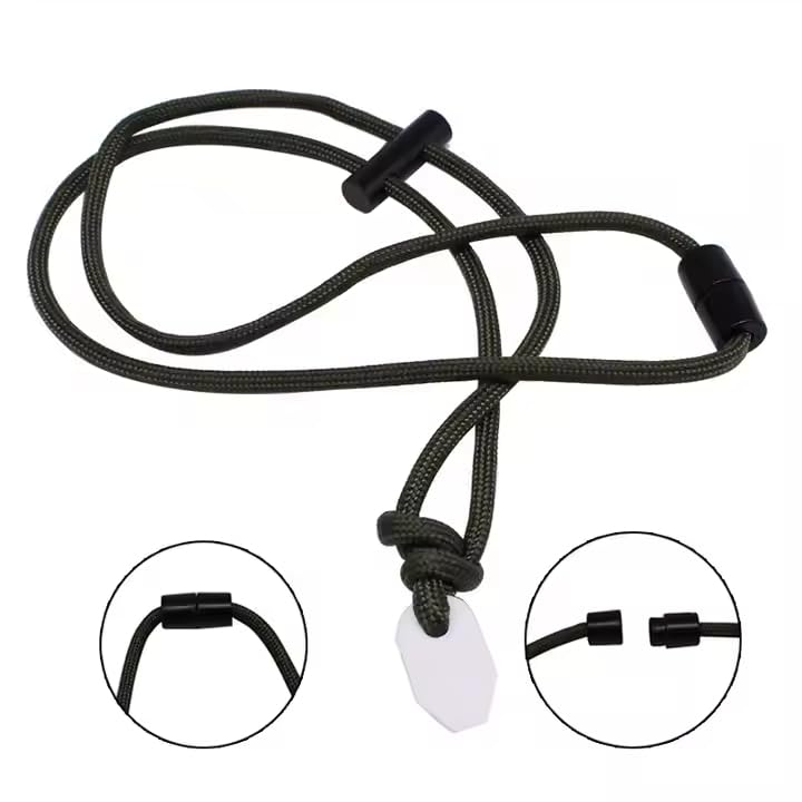 Outdoor Fire Starter Necklace – Emergency Survival Tool with Ferro Rod, Ceramic Striker & Paracord Lanyard
