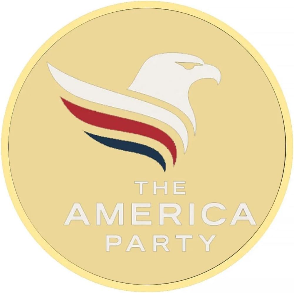 The America Party Commemorative Gold Challenge Coin, Patriotic Eagle Design, Limited Edition Political Collectible Started by Elon Musk