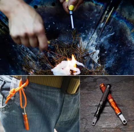 Ultimate Ferro Rod Fire Starter with Anodized Aluminum Handle - Emergency Survival Gear for Camping, Hiking & Bushcraft - 3 Pack