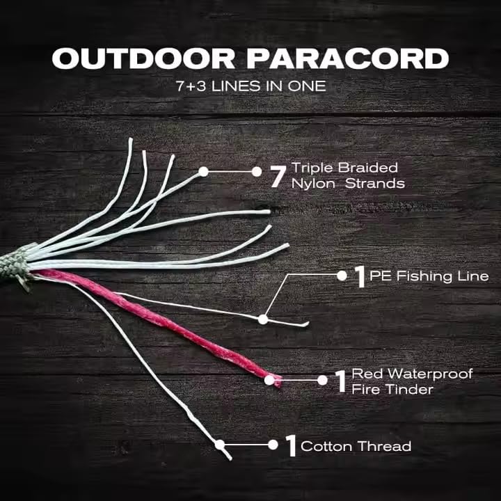 Outdoor Fire Starter Necklace – Emergency Survival Tool with Ferro Rod, Ceramic Striker & Paracord Lanyard