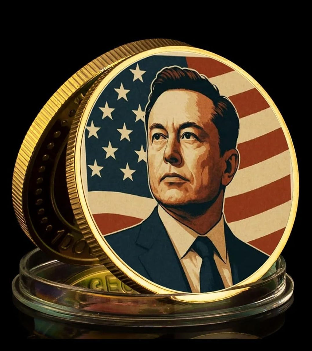 The America Party Commemorative Gold Challenge Coin, Patriotic Eagle Design, Limited Edition Political Collectible Started by Elon Musk