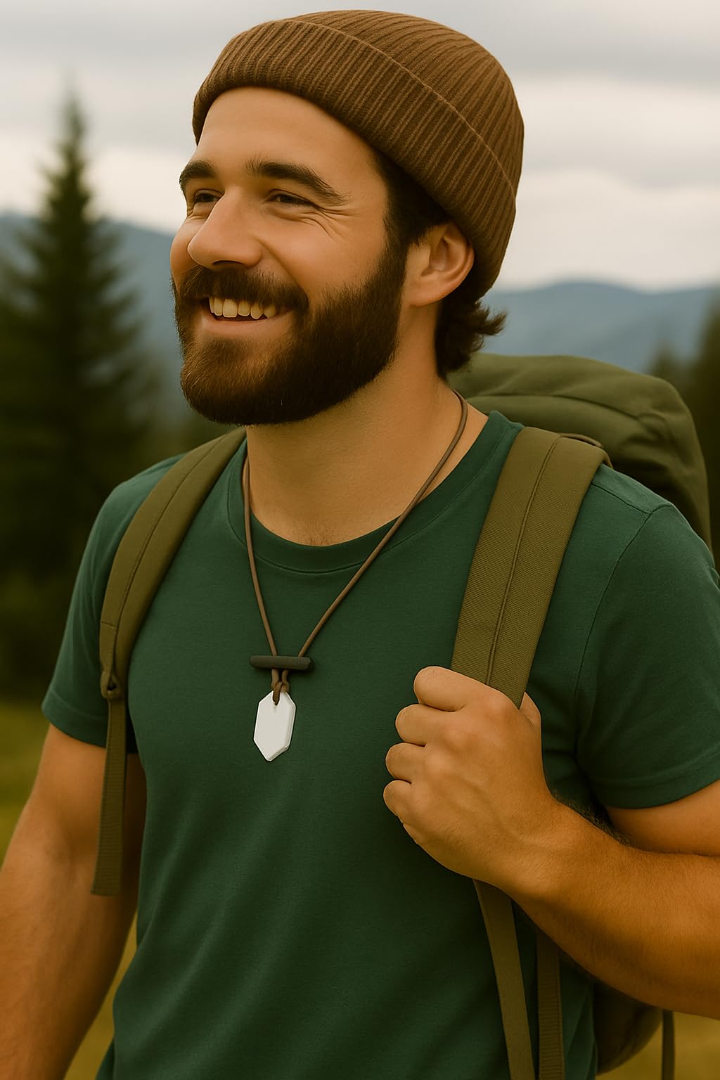 Outdoor Fire Starter Necklace – Emergency Survival Tool with Ferro Rod, Ceramic Striker & Paracord Lanyard