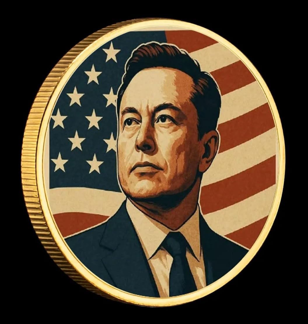 The America Party Commemorative Gold Challenge Coin, Patriotic Eagle Design, Limited Edition Political Collectible Started by Elon Musk
