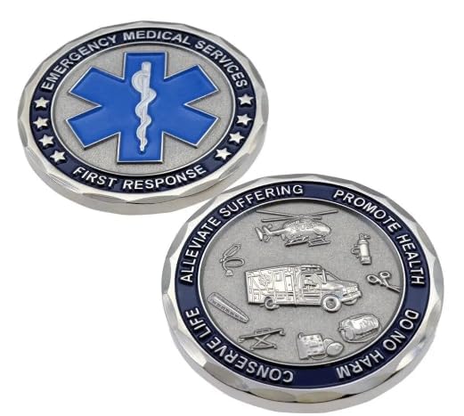 Paramedic EMS Medical Rescue Emergency Medical Service Star of Life Challenge Coin