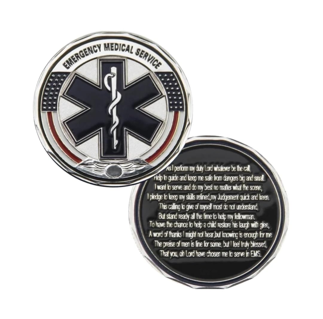 Paramedic EMS Medical Rescue Emergency Medical Service Star of Life Challenge Coin