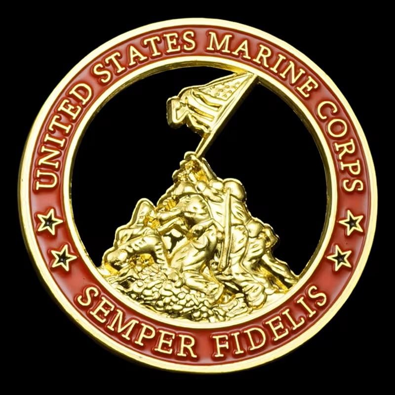 USMC Marine Corps Challenge Coin - 1.57" Double-Sided EGA Token, Semper Fi Engraving, Military Collectible for Veterans, 250th