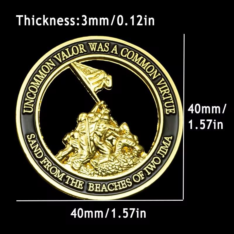 USMC Marine Corps Challenge Coin - 1.57" Double-Sided EGA Token, Semper Fi Engraving, Military Collectible for Veterans, 250th