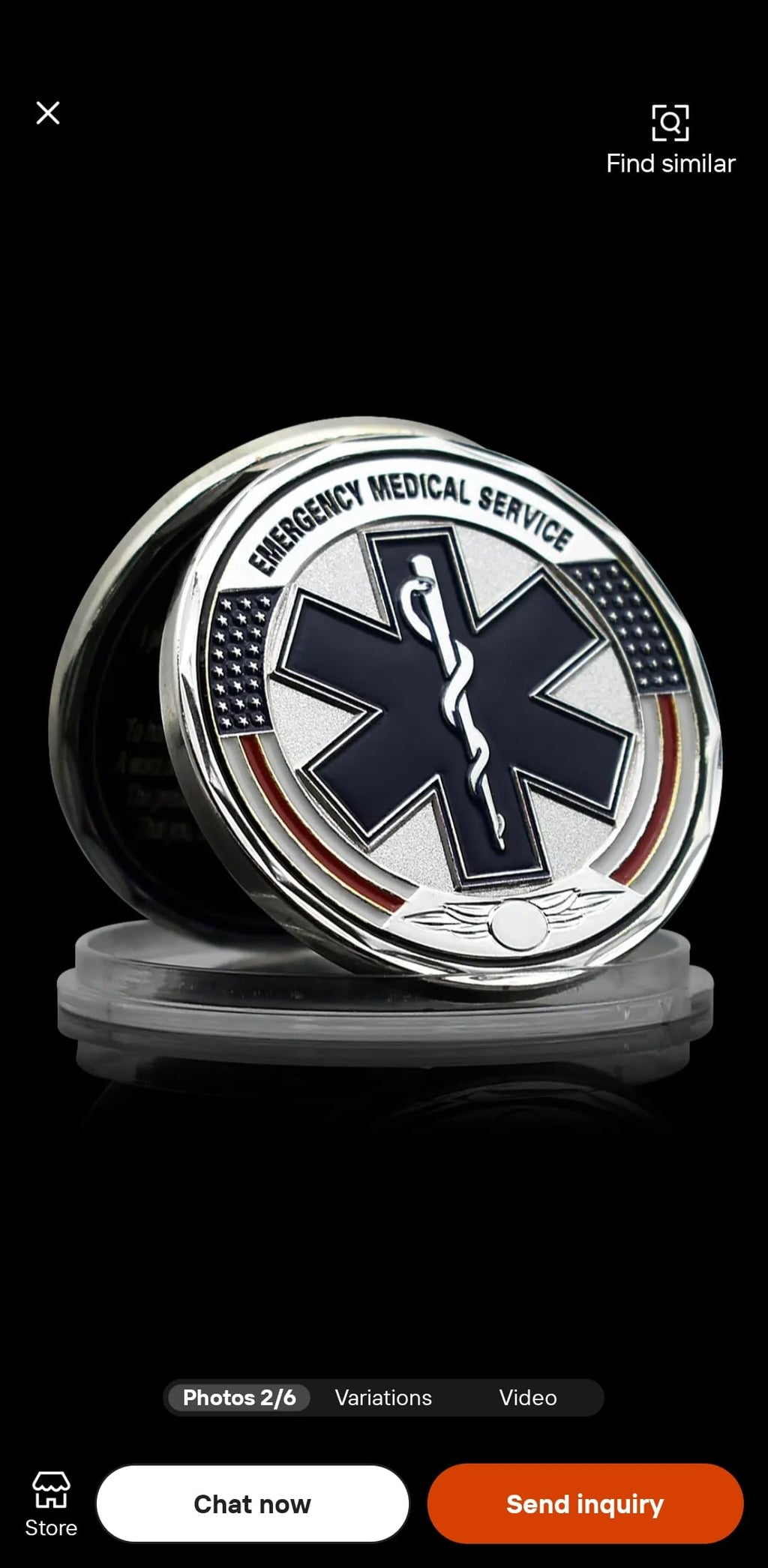 Paramedic EMS Medical Rescue Emergency Medical Service Star of Life Challenge Coin