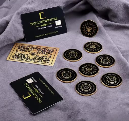 Big Size John Wick Continental Hotel Gold Token Coin Replica – Premium Metal Movie Props by PowKow