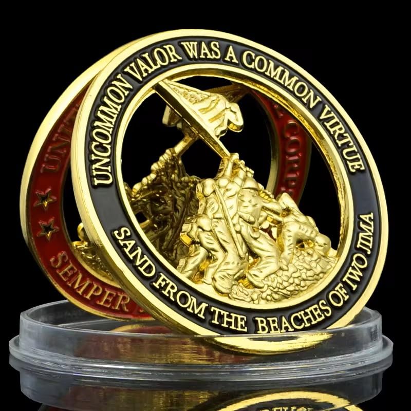 USMC Marine Corps Challenge Coin - 1.57" Double-Sided EGA Token, Semper Fi Engraving, Military Collectible for Veterans, 250th
