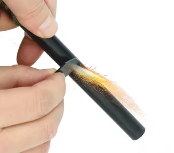 PowKow Ceramic Ferro Rod Striker – Compact Fire Starter Tool for EDC, Survival, Bushcraft – Zirconia Scraper with 90° Edge – Durable, Weatherproof – Micro, Mini, Standard Sizes