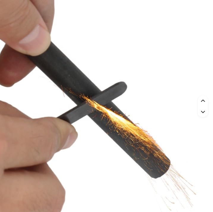 PowKow Ceramic Ferro Rod Striker – Compact Fire Starter Tool for EDC, Survival, Bushcraft – Zirconia Scraper with 90° Edge – Durable, Weatherproof – Micro, Mini, Standard Sizes